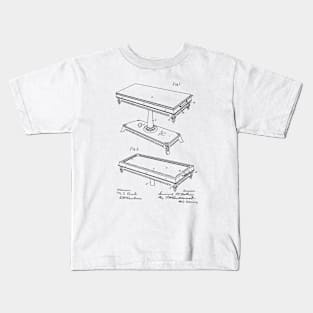 Billiard Table Vintage Patent Drawing Kids T-Shirt